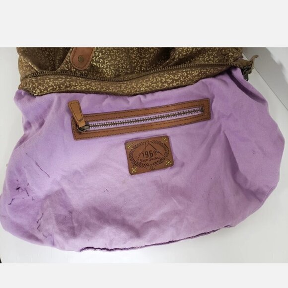 Gap Y2K Hobo Bag Brown Floral Boho Cottagecore Leather Fairy - Picture 9 of 12